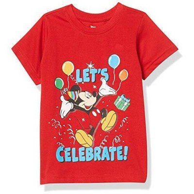 Disney Toddler Disney Relaxed Fit Short Sleeve Crew Basic Tee - Red 4T