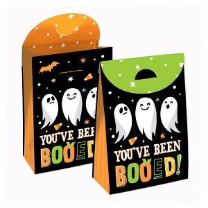 Big Dot of Happiness You've Been Booed - Ghost Halloween Gift Favor Bags - Party Goodie Boxes - Set of 12 - 1 of 4