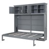 TIRAMISUBEST Full/Queen Size Murphy Bed Wall Bed with Top Cabinets, Space Saving Foldable Murphy Cabinet Bed with Storage for Bedroom Guestroom - 4 of 4