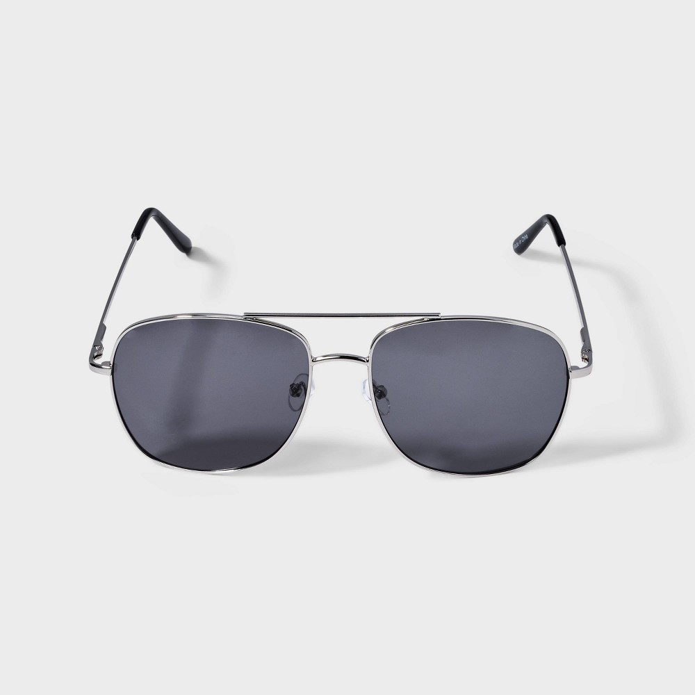 Men's Aviator Metal Sunglasses - Goodfellow & Co&trade; Silver