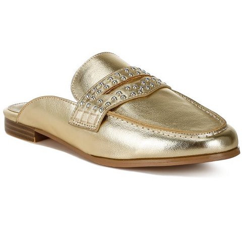 Женские сабо Rag & Co Womens Adam Lane Stud Detail Metallic Pleather Mules 7