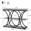 3-Tier Industrial Entryway Table with Oval-Shaped Metal Frame,Open Shelf Console Sofa Table - 3 of 4
