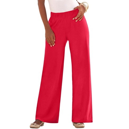 Roaman's Women's Plus Size Wide-Leg Soft Knit Pant - image 1 of 4