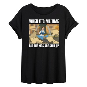 Women's - Disney - Belle Me Time Meme Oversized Graphic T-Shirt - 1 of 4