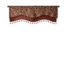 Jacquard Window Rod Pocket Valance With Beads Black 50x18" - 3 of 4