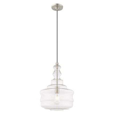 Brushed Nickel Clear Glass Mini Pendant Light