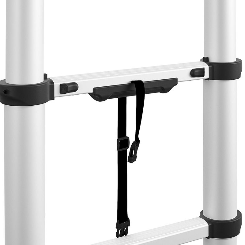 COSCO SmartClose 16-ft Max Reach Telescoping Ladder (Aluminum) with ergonomic grips and top cap, 3 of 5