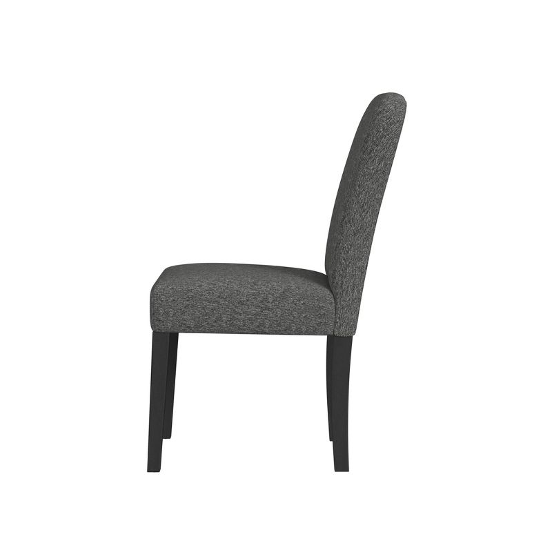 Set of 2 Rounded Back Upholstered Dining Chairs Black - HomePop, 4 of 13