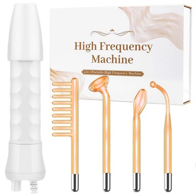 YEVYO High Frequency Wand, Portable Skin Therapy Machine for Anti-Aging - Skin Tightening - Wrinkle Reducing - Dark Circles - 4 in 1