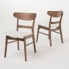 GDFStudio Isador Mid Century Modern Fabric Upholstered Wood Dining Chairs (Set of 2) - 2 of 4