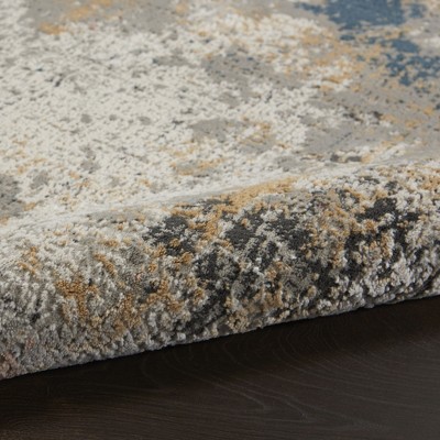 Abstract Textured Impressions 5' x 7' Easy-Care Synthetic Rug in Grey