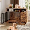 48 Inch Dog Crate Furniture, Indoor Dog Kennel with Hidden Bowl, 3 Drawers and 3 Open Drawers, Decorative Pet Crate for Large Dogs - 3 of 4