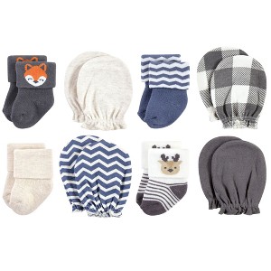 Hudson Baby Infant Boy Socks and Mittens Set, Woodland Boy, 0-6 Months - 1 of 4