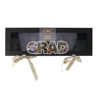 Cook With Color Fillable GRAD Word Food Storage Gift Box Black Glitter