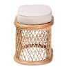 bali & pari Ladonna Natural Rattan Ottoman Footstool Natural: Upholstered Indoor Bench, Oval Shape, No Assembly Required - 4 of 4