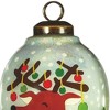 HomeRoots Festive Glitter Reindeer with Lights Hand Painted Mouth Blown Glass Ornament - 4 of 4