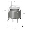 SEVOBAL 2-in-1 Smokeless Fire Pit BBQ Grill 22" Portable Fireplace Firepit Low Smoke Camping Bonfire Stove Patio Picnic, Silver, 22"*22"*17.25" - 3 of 4