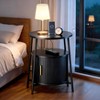 TiramisuBest End Tables Side Table with Storage,Nightstand with Charging Station,Bedside Tables for Living Bedroom Sofa Couch,Yellow Walnut - 3 of 4