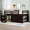 NicBex Full Size Bunk Bed with Movable Desk Loft Bed Pine Bed Frame with Storage Cabinet, Shelf, Ladder and Guardrail, No Box Spring Required - 2 of 4