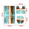 Generic Blue Aqua 3Pcs Rustic Wood Nautical Anchor Pedestal Rug & Toilet Seat Lid Cover & Non-slip Rubber Floor Mat Set - 3 of 4