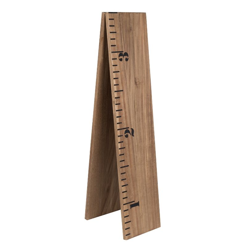 8&#34; x 72&#34; Growth Chart 6.5&#39; Wood Wall Ruler Rustic Brown - Kate and Laurel, 4 of 10