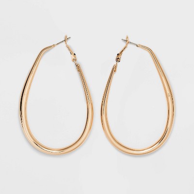 Oval Hoop Earrings - Universal Thread™ Gold