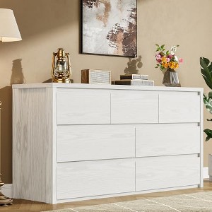 7 Drawer Dresser for Bedroom, Wide Wood Chest of Drawers Handle Free, Large Modern Dresser Storage Cabinet - 1 of 4
