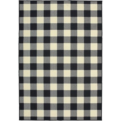 Oriental Weavers Marina 1932K Black/ Ivory Indoor/Outdoor Area Rug - 7'10" x 10'10"