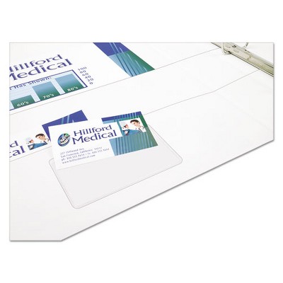 Clear Vinyl Self-Adhesive Business Card Holders, 3.5" x 2", Pack of 10