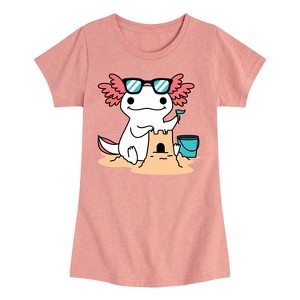 Girls' - Instant Message - Sun, Fun, & Sandcastles Fitted Short Sleeve Graphic T-Shirt - 1 of 4