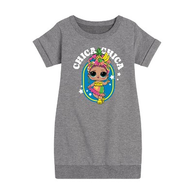 Girls' - LOL Surprise! - Chica Chica Tropical Graphic Short Sleeve Fleece Dress