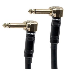 Monoprice Pro Audio Cable - 3 Feet - Black | 1/4 Inch (TS) Right Angle Male to Right Angle Male 16AWG Audio Cable Cord (Gold Plated) - Premier Series - 1 of 2