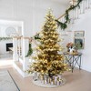 LuxenHome 7Ft Pre-Lit Artificial Gold Mixed Artificial Christmas Tree with Glitter Decor and Stand Green - 2 of 4
