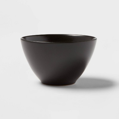 29oz Earthenware Houlton Bowl Black - Threshold™: Dishwasher & Microwave Safe, Traditional Round Cereal Bowl, 6" Diameter