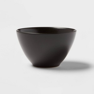 29oz Earthenware Houlton Bowl Black - Threshold™: Dishwasher & Microwave Safe, Traditional Round Cereal Bowl, 6" Diameter - 1 of 3