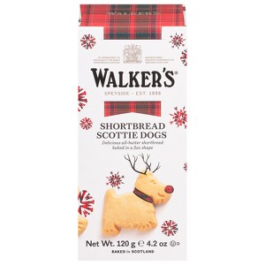 Walkers Shortbread Festive Christmas Scottie Dogs Cookies-  4.4oz - 1 of 4