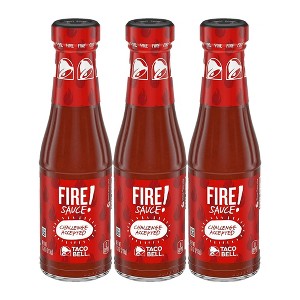 Taco Bell Fire Sauce Glass Bottle, 7.5 OZ (Pack of 3) - 1 of 4