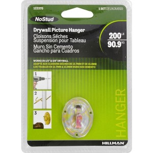 Hillman NoStud Metallic Drywall Picture Hanger 200 lb 1 pk (Case of 5) - 1 of 1