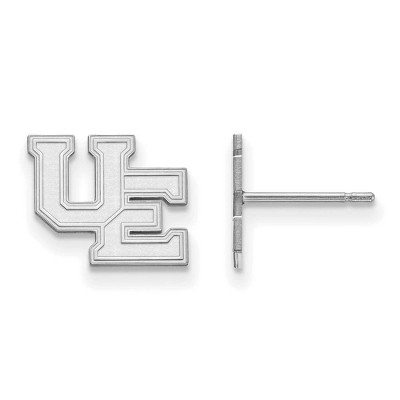 Black Bow Jewelry 10k White Gold Evansville Purple Aces NCAA Post Earrings