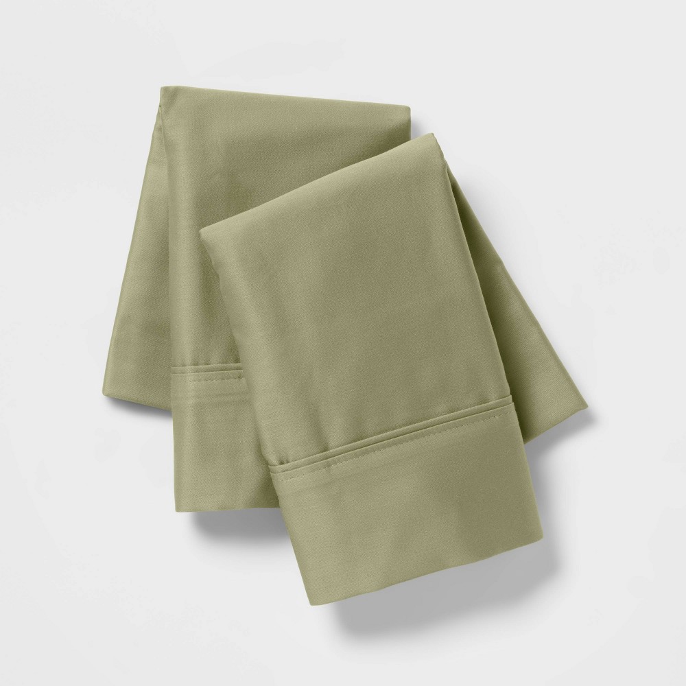 Photos - Pillowcase Standard Solid Performance 400 Thread Count  Set Green - Thresho