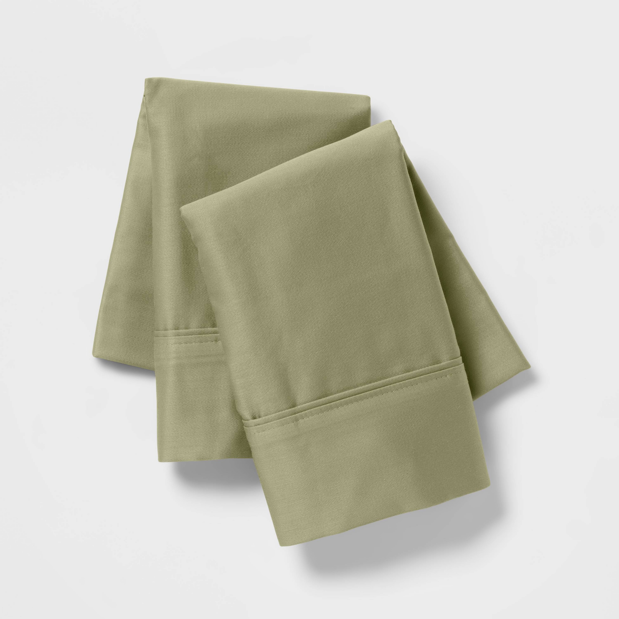 Standard Solid Performance 400 Thread Count Pillowcase Set Green - Threshold™