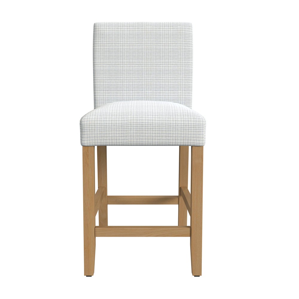 Photos - Storage Combination Classic Mini Grid Pattern Upholstered Counter Height Barstool Cream - Home