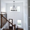 PAKOKULA Farmhouse 8-Light Black Wagon Wheel Chandelier with Clear Glass Shade - 4 of 4