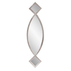 Howard Elliott 38"x10" Oval Wall Mirror with Mirrored Diamond Shaped Adornments: Modern Style, Metal Frame, No Assembly Required - 1 of 4