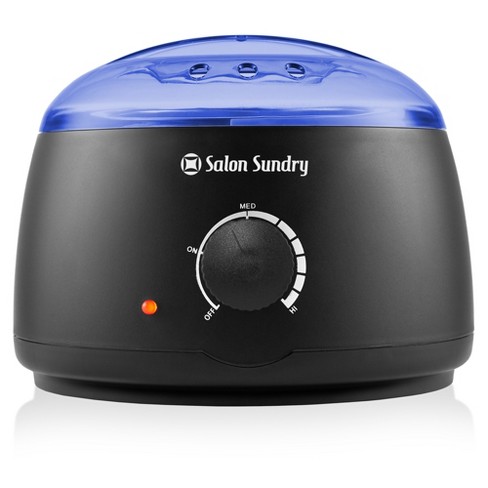 Salon Sundry Portable Electric Wax Warmer Machine for Hair Removal Black with Blue Lid