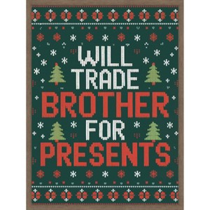 Amanti Art Will Trade Brother for Presents by Andreas Magnusson Canvas Wall Art Print Framed - 1 of 4