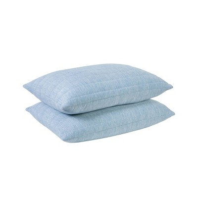 Blue Quilted Cooling Hypoallergenic Polyester Bed Pillow