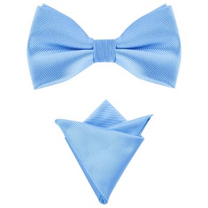 Allegra K Men's Business Causal Matching Pocket Squares Pre-Tied Bow Tie Sets - 1 of 4