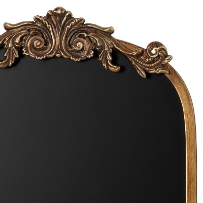 Gold Ornate Magnetic Chalkboard with Decorative Frame, 13 x 25