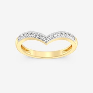 GILDED 1/10 ctw Lab Grown Diamond Stackable Band Ring for women in 14KT Gold Plated or 925 Sterling Silver | Size 7 - 1 of 4
